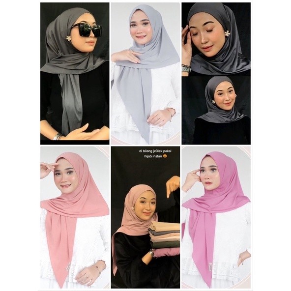 SEGITIGA Instan Jersey Premium Hijab Segi Tiga Jilbab Dewasa Serbaguna Kerudung Segiempat instant Mo
