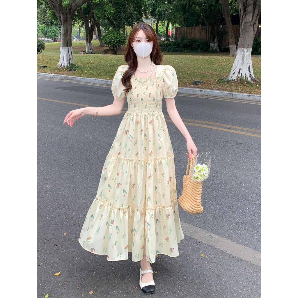 READY dress bunga bunga pantai dress bunga bunga dress ruflle bunga chic dress pantai dress prancis