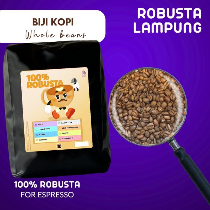

Biji Kopi Robusta Lampung 1KG - Biji, 100g