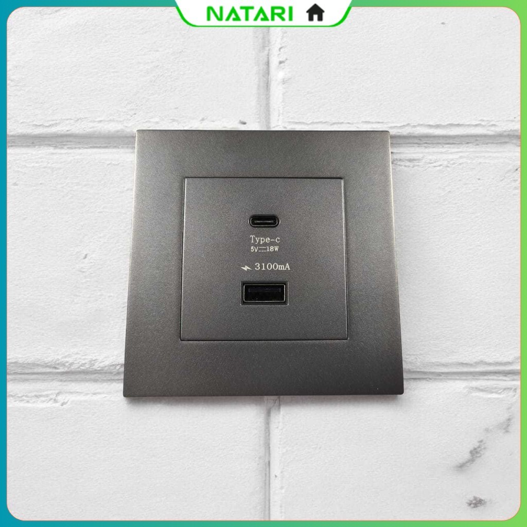 Stop Kontak Dinding USB Type C Multi Port Wall Socket 5V/3.1A - E86