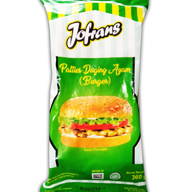 

Jofrans Daging Burger Ayam 360GR Chicken Patties