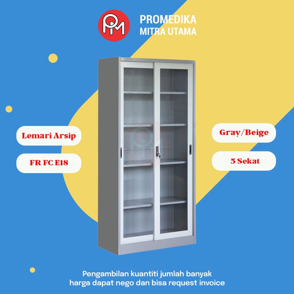 Lemari Arsip Besi Sliding Kaca FR FC E18