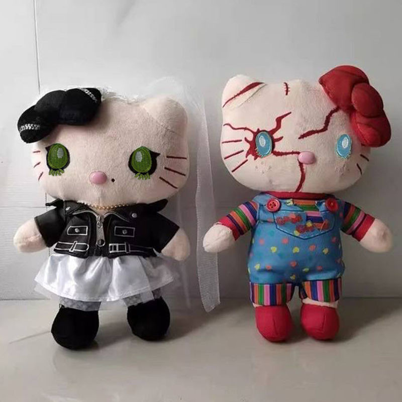 25CM Sanrio Kuromi Plush Doll Halloween Plush Stuffed Toy Ghost Baby Chucky Cute Kitty Halloween Par