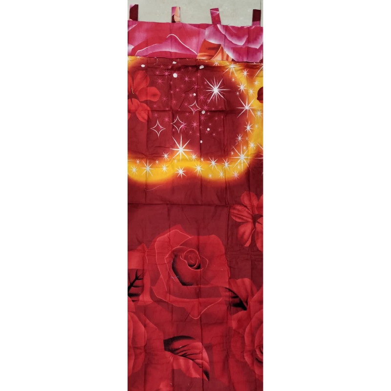 HOKICHAN [ JENDELA ] GORDEN TALI JENDELA + PONI MOTIF BUNGA MAWAR MERAH