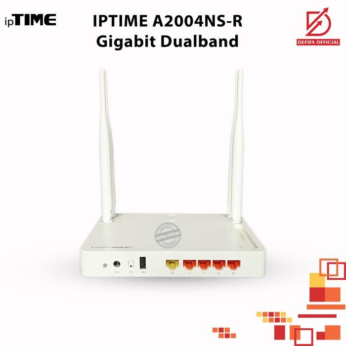 ipTIME A2004NS-R Wireless Router 4 Port Gigabit WIFI-5 867 Mbps - Unit & Adaptor