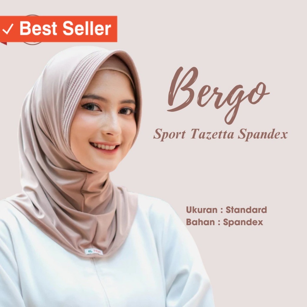 Hijab Olahraga Sport Cantik Bahan Premium / Al Fajri Scarf - Hijab Instan Bergo Sport Tazetta Spande