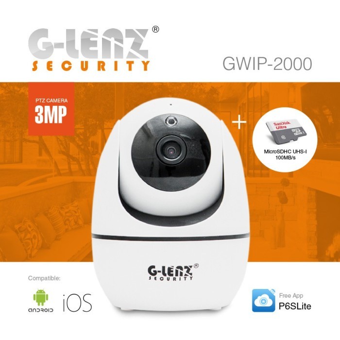 GLENZ CCTV WIFI 3MP INDOOR - TRACKING PTZ & AUDIO (GWIP-2000)