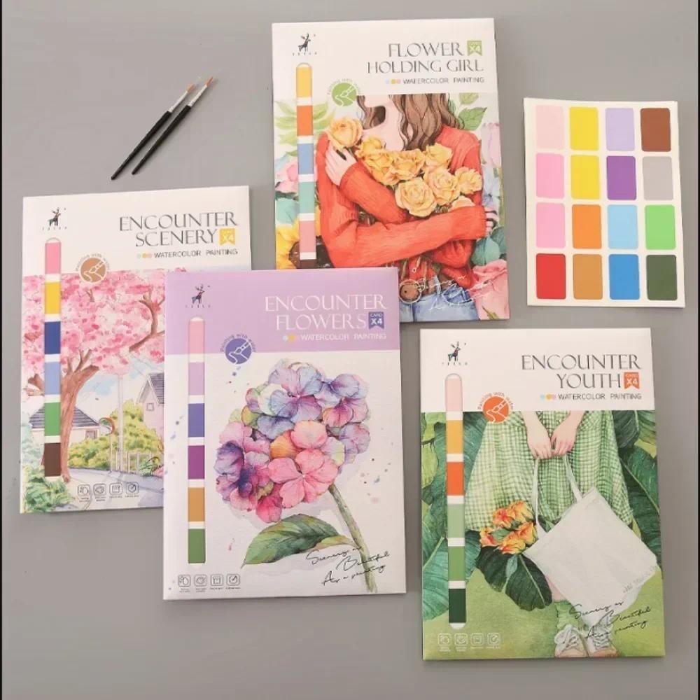 

Kids Watercolor Coloring Book Portable Gouache Graffiti Painting Books Doodle Drawing Paper Educational Toys for Children Gifts
