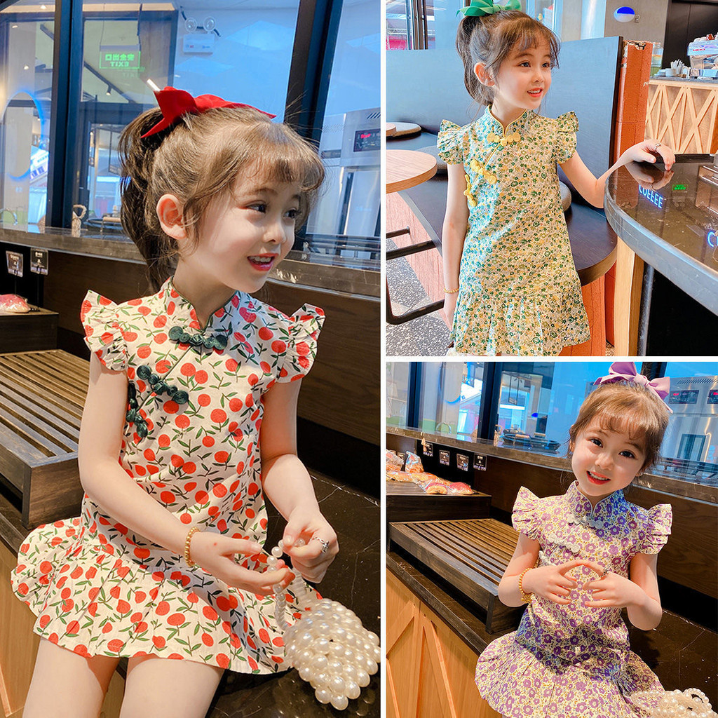 Twinkle Margie Cheongsam Baju Imlek Anak Perempuan Qipao Dress Baju Sincia Anak