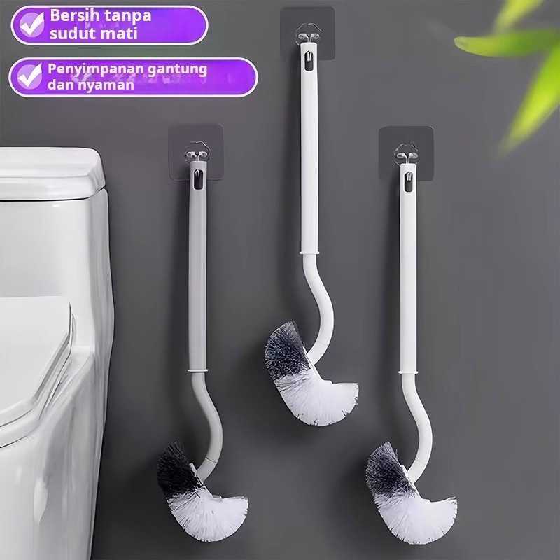 Sikat toilet Jepang tanpa sudut mati sikat toilet rambut netral sikat toilet sikat pembersih toilet 