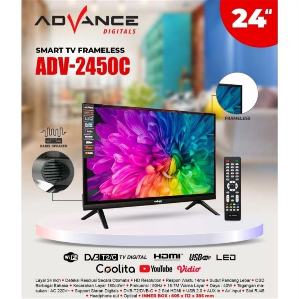 ADVANCE ADV2450C / ADV 2450C LED TV Smart Android 24 Inch