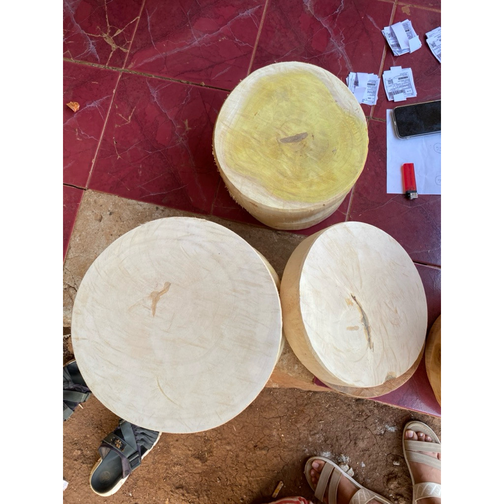 ASLI TALENAN KAYU BULAT 20-23 CM TEBAL 7CM/TATAKAN KAYU, ASAM NANGKA, RAMBUTAN/CUTINGG BOART/ALAS PO