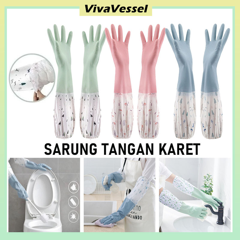 Sarung Tangan Tahan Air/ Sarung Tangan Karet Cuci Piring/ Sarung Tangan Cuci Piring Anti Air