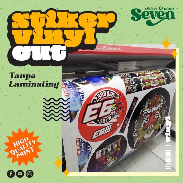 

Sticker Vinyl Custom Print + Laminasi + Cutting - Tanpa Laminasi Terlaris