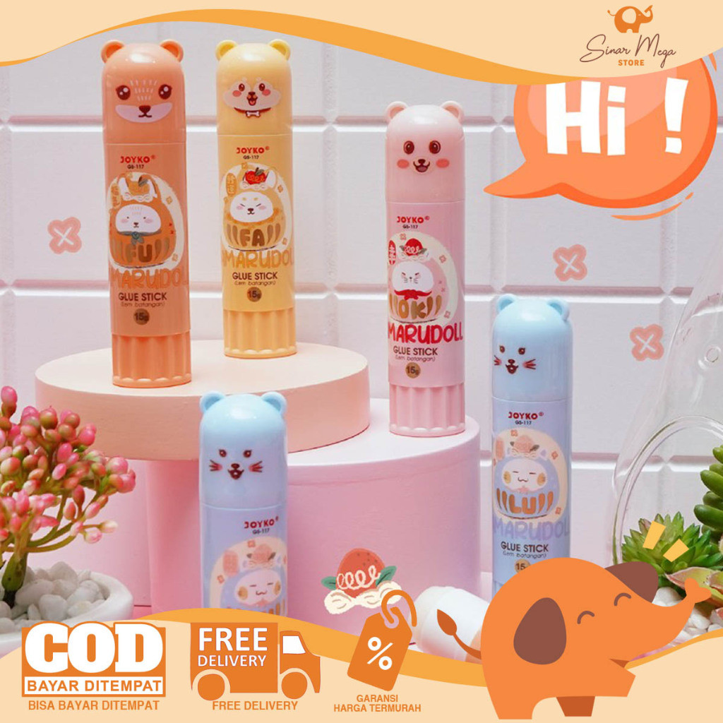 

Joyko Glue Stick 15gr GS-117 Damaru Doll / Lem Stik