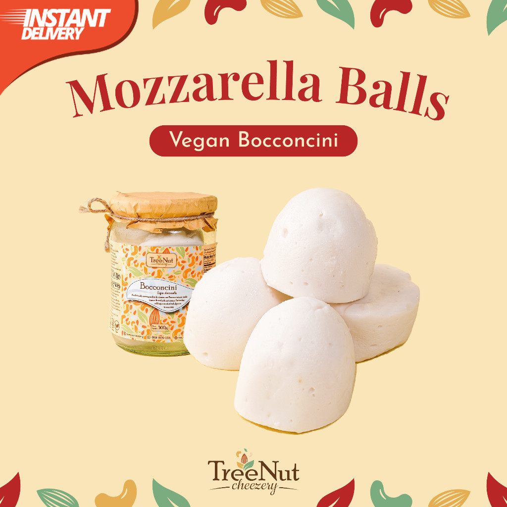 

Keju Vegan Mozzarella Balls Lembut & Meleleh - Kirim Instan (Bali) | TreeNut Cheezery