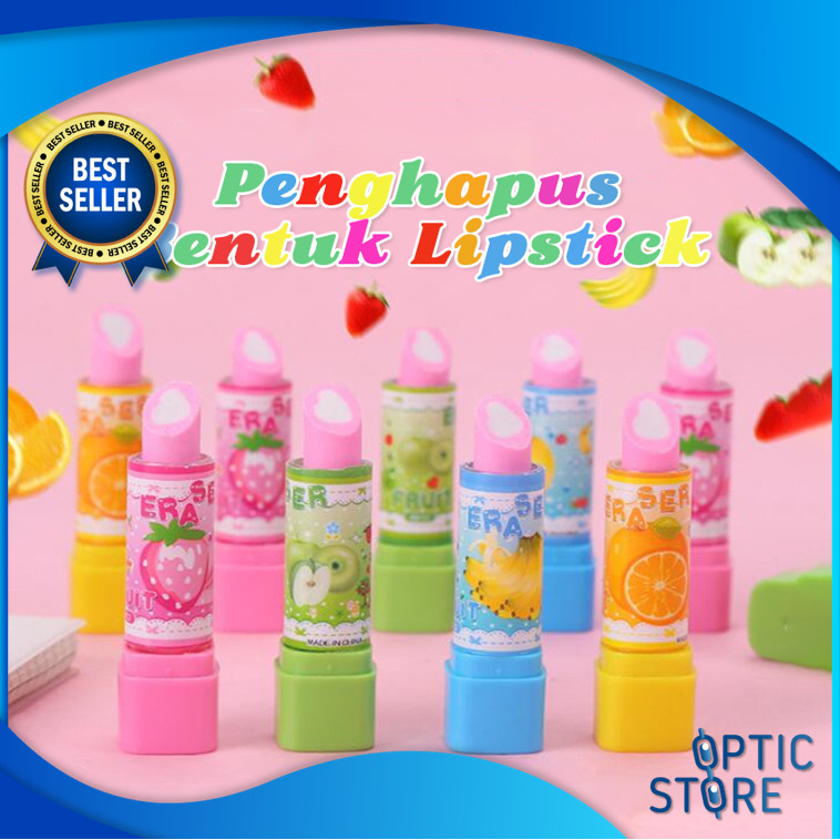 

OPTIC S5671 Penghapus Pensil model Lipstik Penghapus Pensil Bentuk Lipstik Warna Warni Penghapus Bentuk Lipstik Beauty