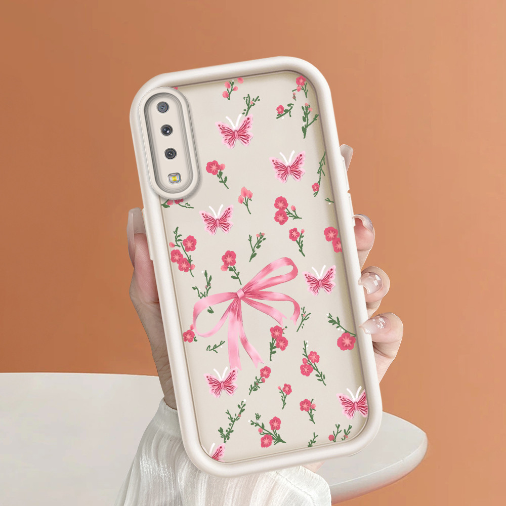 Compitable With Samsung A7 2018 A750 Untuk Hp Casing Softcase Mode Handphone Bow Flower 4873 Phone C