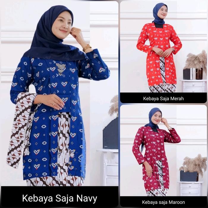 

KEBAYA SAJA Panjang Jumputan Kembang Tunik Batik Kutubaru Kutu Baru