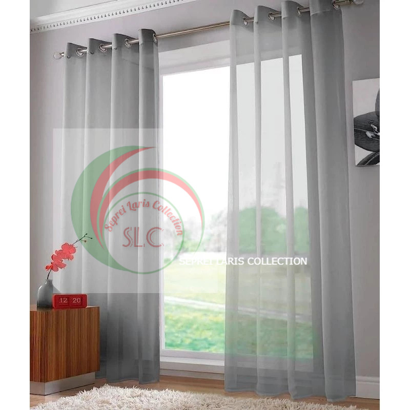 Dalaman gorden Vitrage Gorden vitrase polos warna Abu vitrase gorden motif import