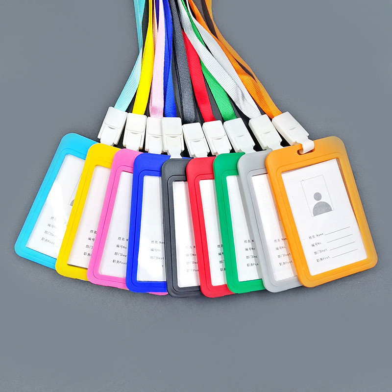 

1 Pc Plastic Work Card Holder with Lanyard ID Card Bus Card Holder Bags Case Cover Identity Business Credit Card Holder