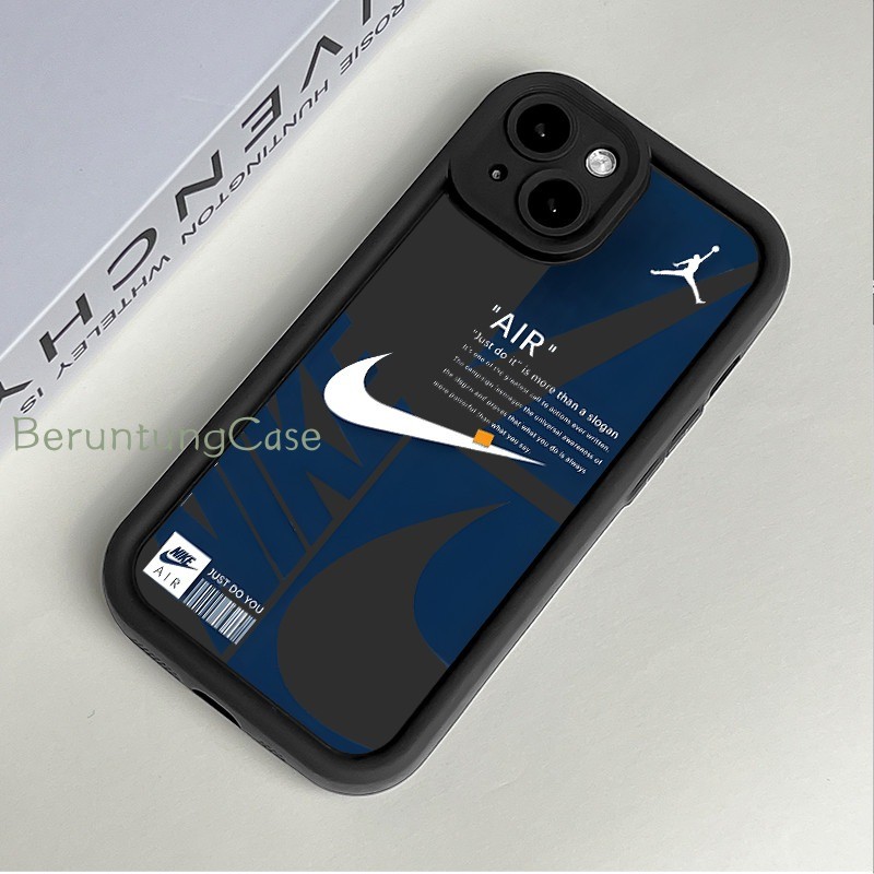 Casing Kompatibel Untuk iPhone 13 Cangkang biru dan abu-abu gabungan Nike Jordan 11 7plus 8plus x xr