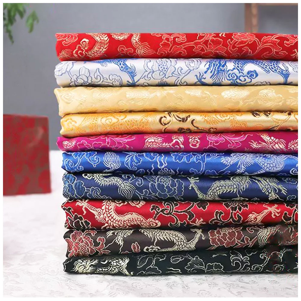 

Brocade Jacquard Fabrics Embroidery Silk Dragon Pattern Costume Cheongsam Kimono Materials For Sewing Dress Bag DIY Gift Box Tie