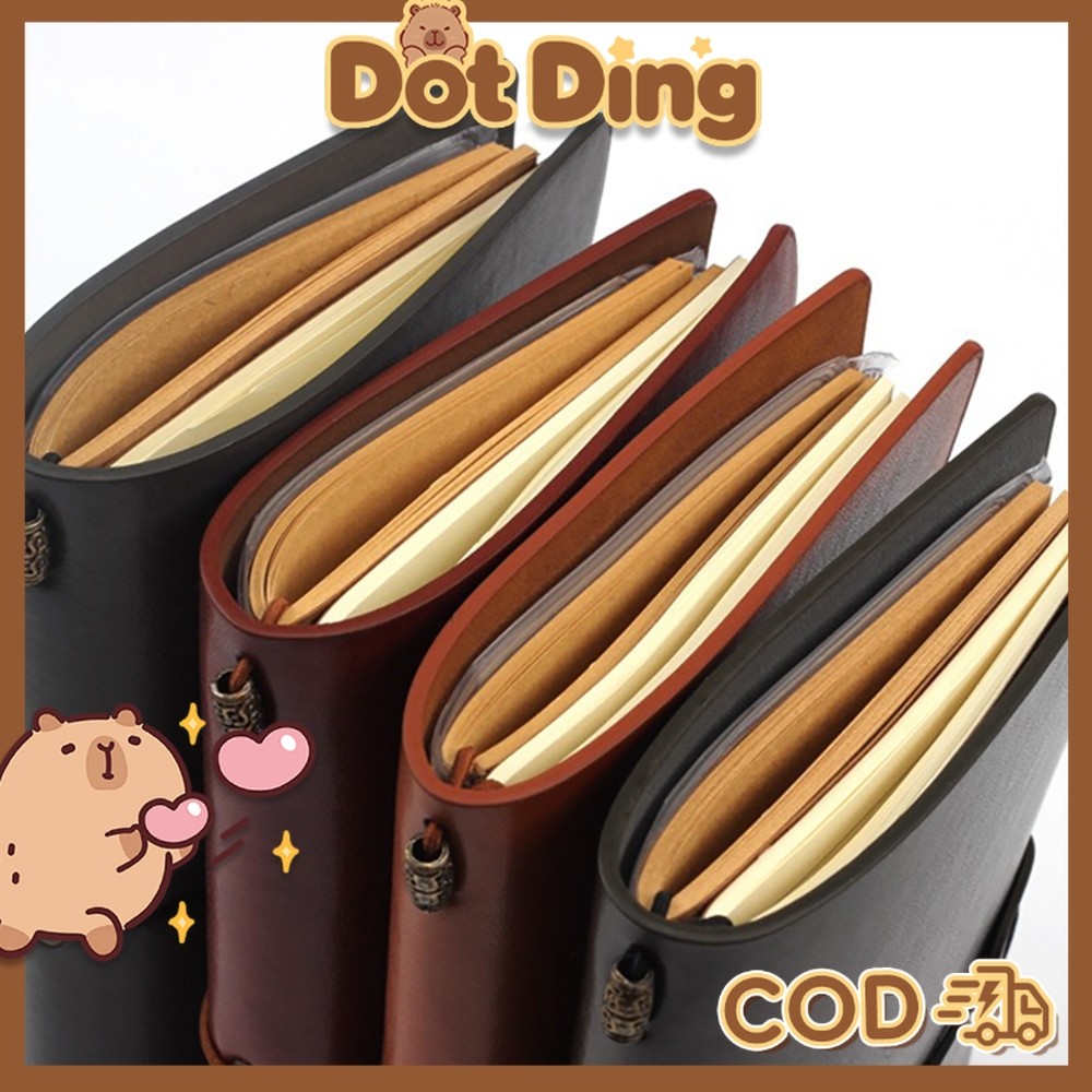 

[DOTDING] Buku Catatan Pegangan Kreatif A6 Termasuk Kertas Kraft + Kertas Bergaris + Tas Penyimpanan PVC, Buku Catatan Harian Perjalanan Portabel Retro Perlengkapan Alat Tulis Sekolah Siswa Q122