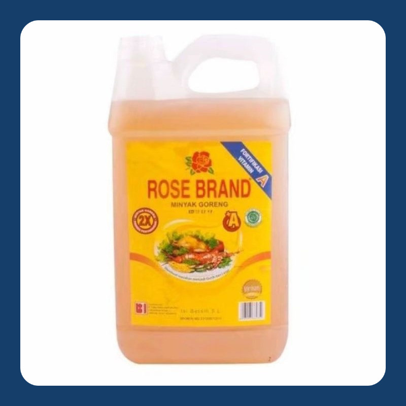 

Minyak goreng rose brand 5 liter kemasan dirijen EXP : 2027