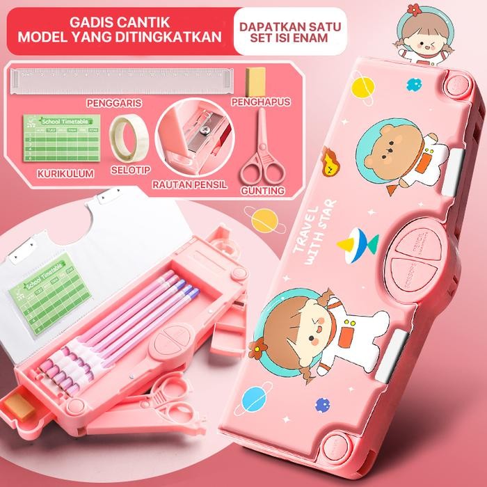 

[New Arrival] [READY] Aimilo Tempat Pensil Multifungsi Kotak Pensil Anak Lengkap Peruncing Gunting Isolasi Penghapus Penggaris Alat Tulis Sekolah Stationery Plastic - Gadis cantik