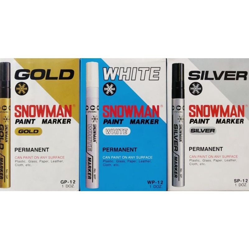 

Spidol Snowman Paint Marker White/Gold/Silver/ ( 1pak/12pcs)