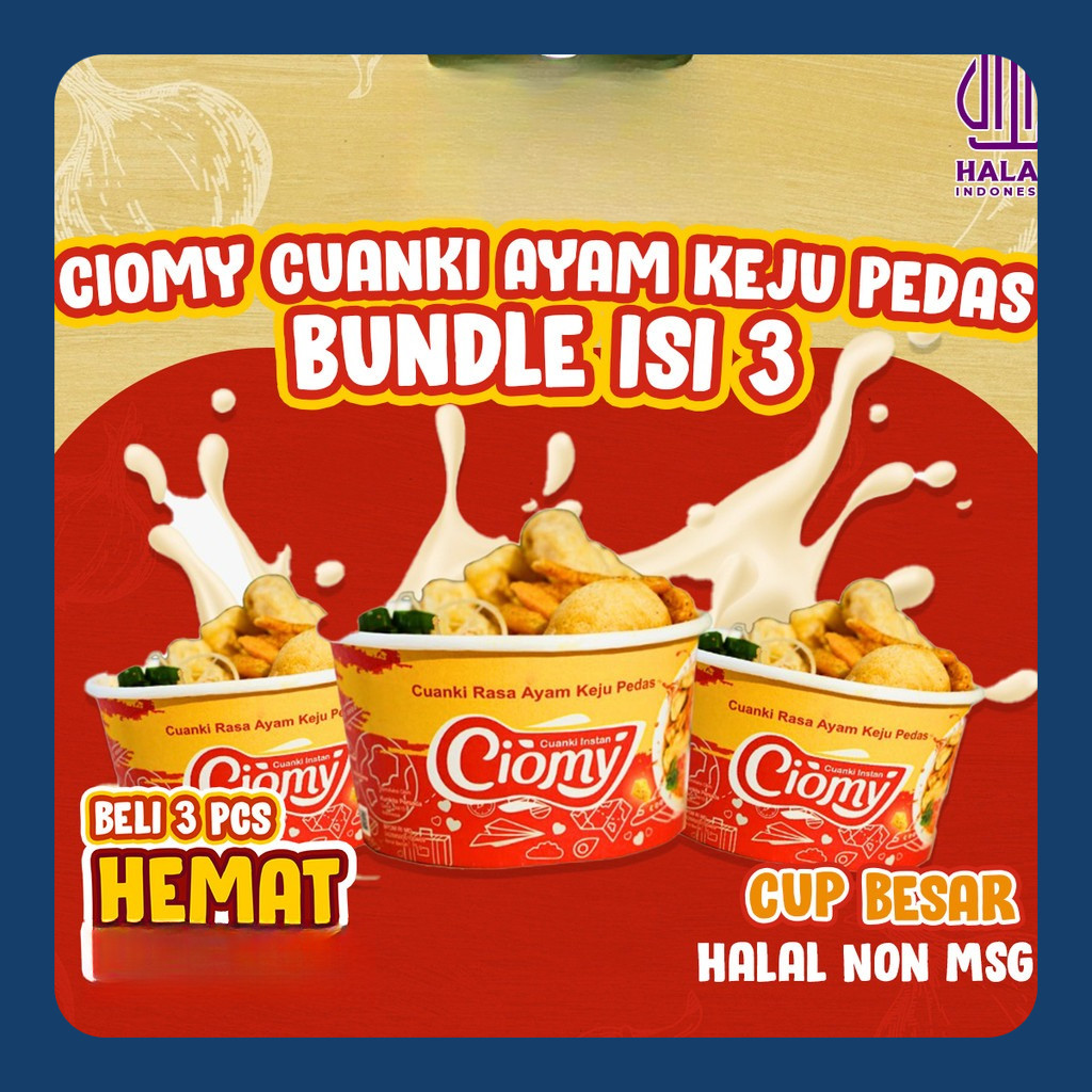 

Mpok Sur - Ciomy Cuanki Ayam Keju Pedas Cup Besar isi 3 pcs
