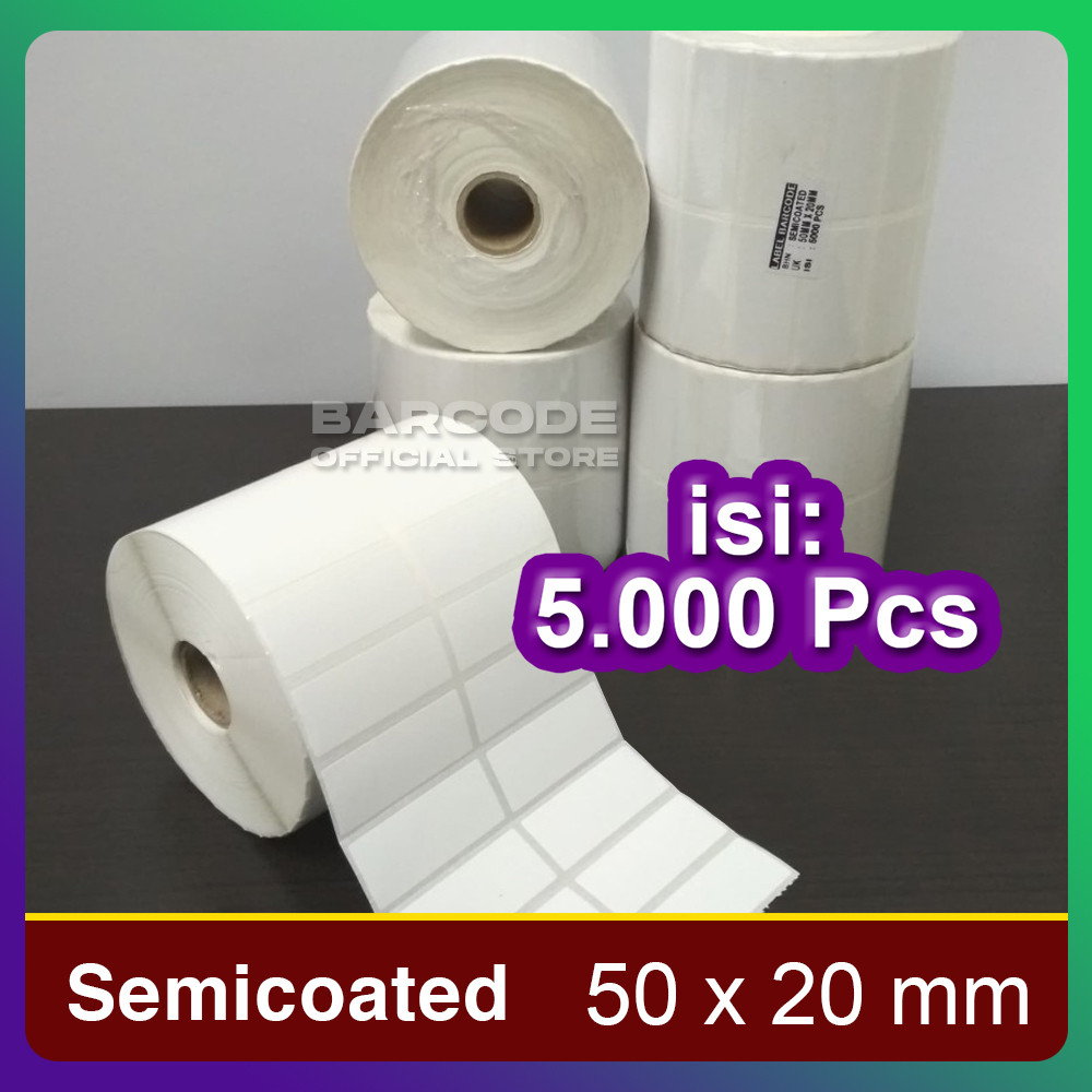 

Label Barcode 50 X 20 - 50x20 mm - 50x20mm ( 2 Line) Kertas Sticker Semicoated