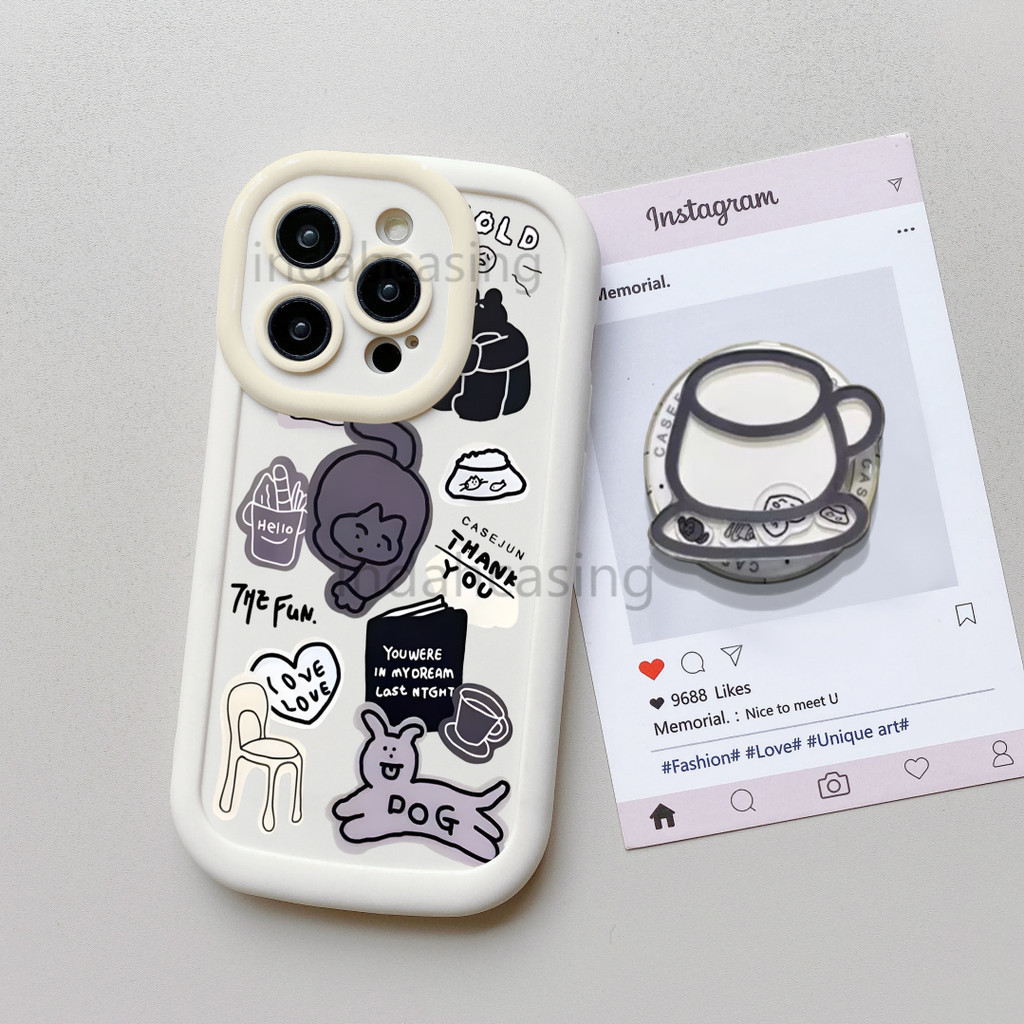 【case+Penyangga】Untuk Case Xiaomi Redmi 12C10C9A9C9T10A Note 12 11 10 9 8 11S12S 4G5G ProMax POCOM3X