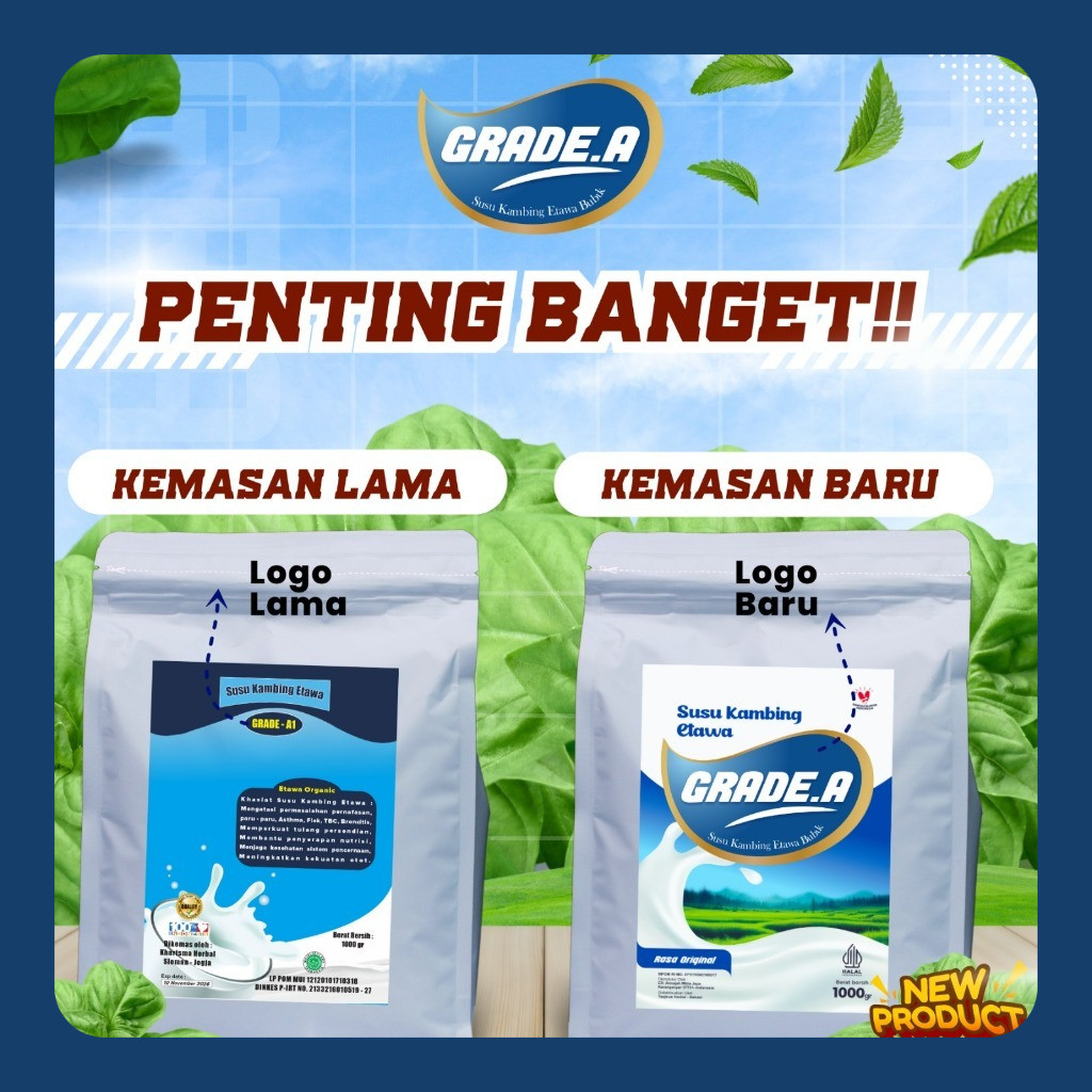 

SUSU KAMBING ETAWA GRADE A1 1000GR/1KG ORIGINAL dan ALL VARIAN BPOM