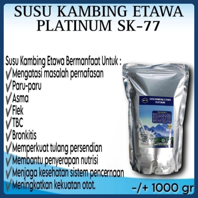 

SUSU KAMBING ETAWA PLATINUM SK77 ORIGINAL 1000gr / 1KG