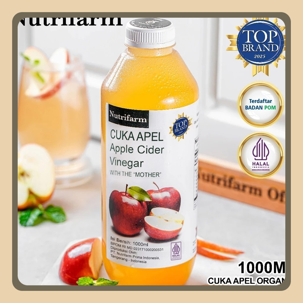 

Nutrifarm Cuka Apel 1000ml Tanpa Pewarna Halal