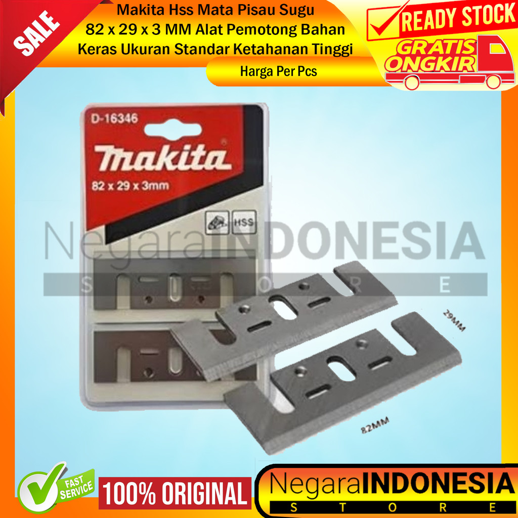 Makita HSS Mata Pisau Sugu 82 x 29 x 3mm Material Baja Cepat Alat Potong Presisi Bilah Penghalus Per