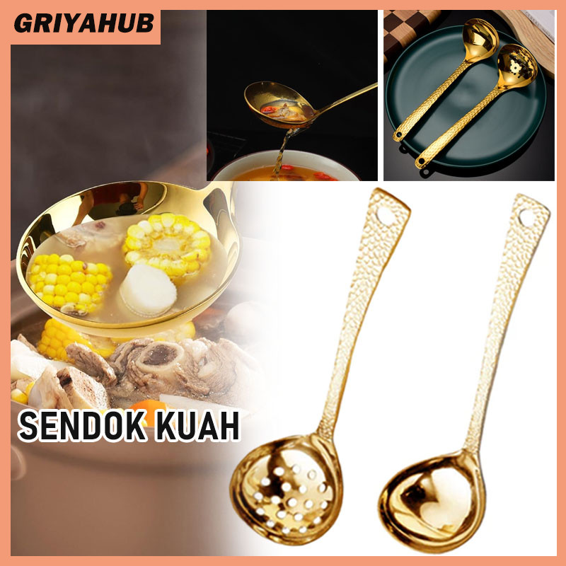 Korea Ladle Strainer Sup Sendok/Gold Stainless Soup Ladle Strainer Centong/Gold Tekstur Stainless So