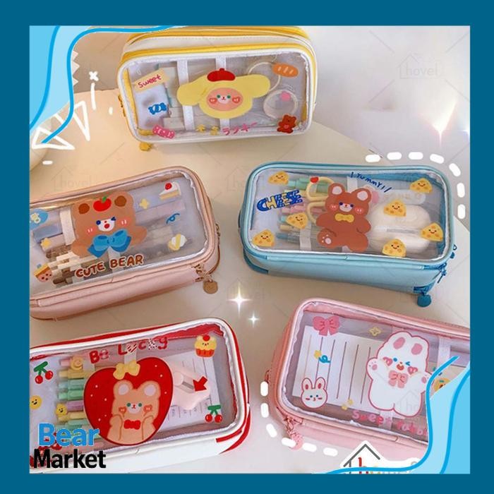 

BEAR Tas Pouch Tempat Penyimpanan Serbaguna Minimalis Pensil Case - Cokelat