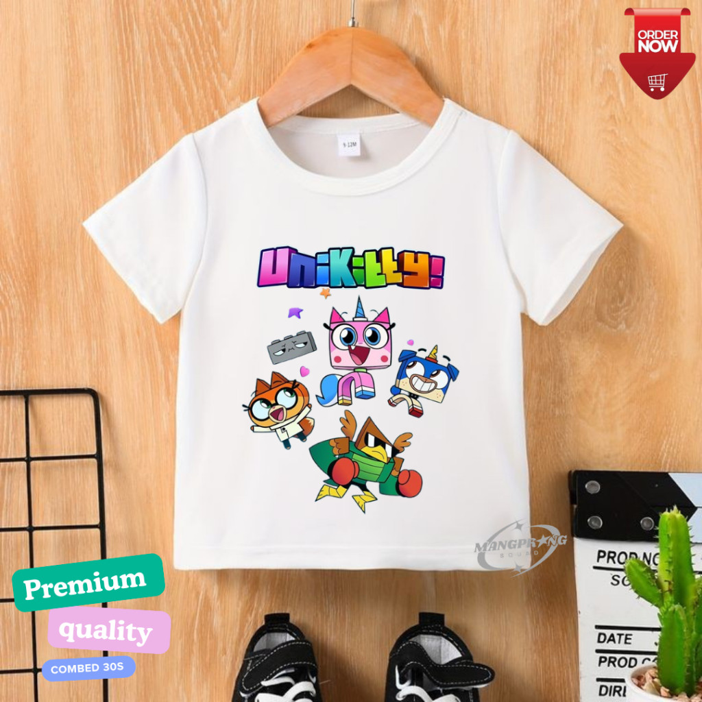 079 - Kaos anak reamaja laki-laki dan perempuan usia 1-10 tahun karakter unikitty,baju anak remaja p