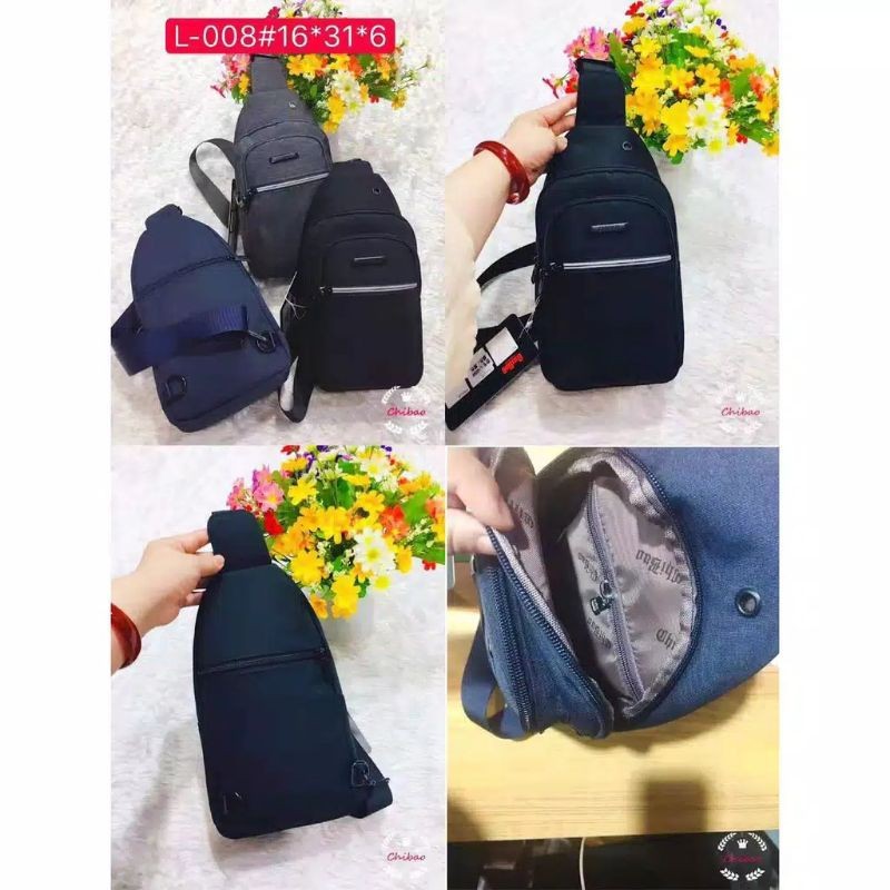 Kanvas Tas Waistbag Cowok ORI Chibao L008