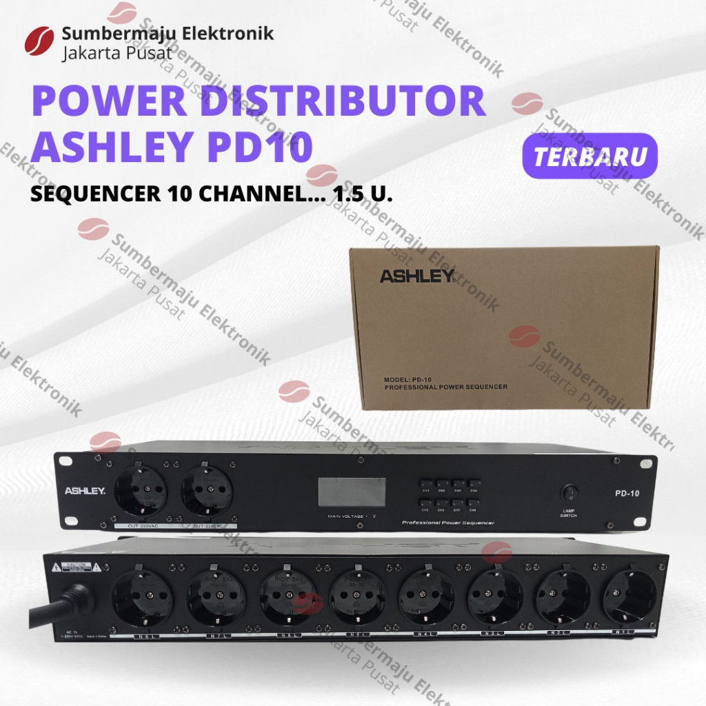 Power Distributor Ashley PD10 Pengaman Sound System dan Alat Listrik