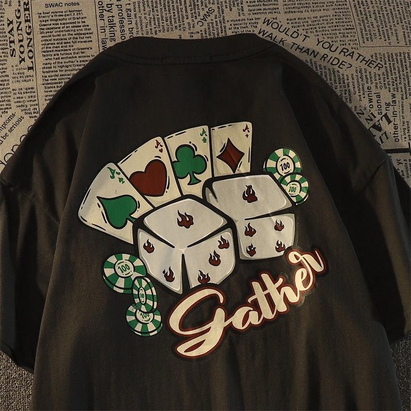 kaos putih baru grafis kaos pasangan oversized plus leher bulat katun wanita Jepang kaos unisex kaos