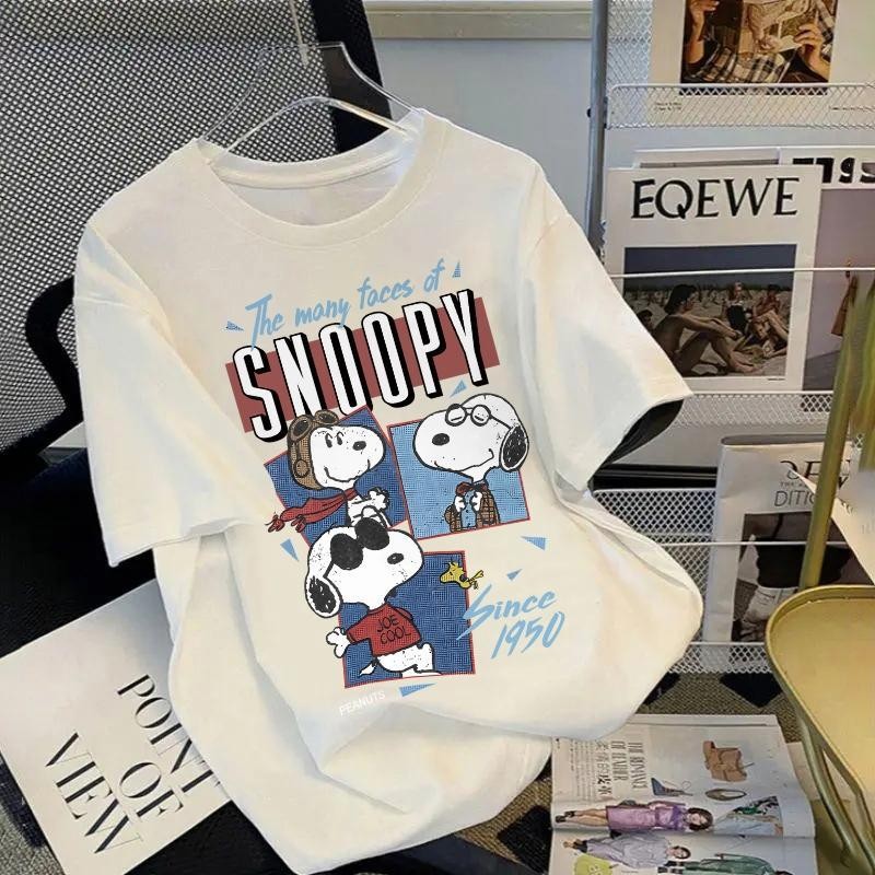 [fiauntfashions] Kaos Snoopy cantik 100% katun #     0917 Atasan Pakaian Wanita Lengan Pendek Pola C