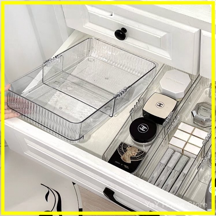 Sekat Laci Organizer Penyekat Laci Bening Acrylic Kotak Penyimpanan Serbaguna