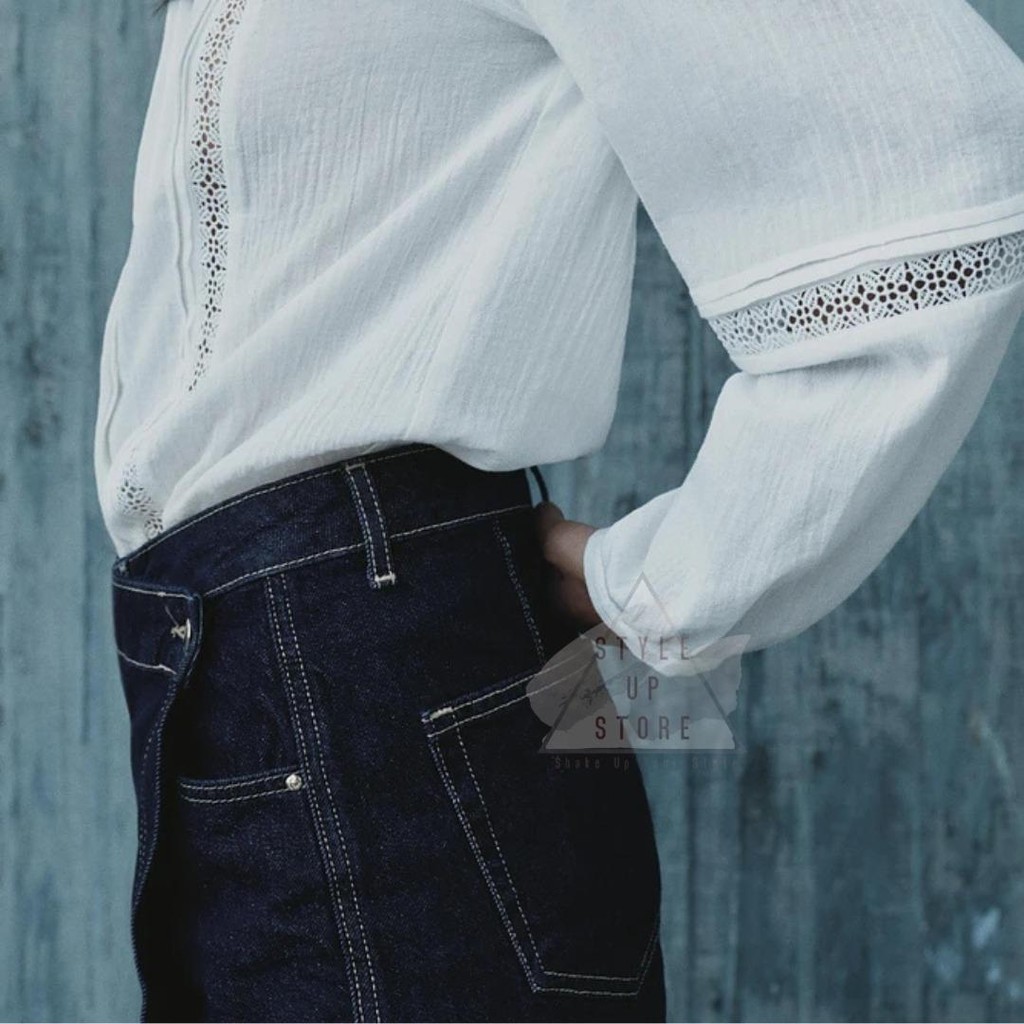 D3W [ STYLEUPSTORE ] ZARA Women Crossover Skort Denim Jeans - Rok Celana Denim Jeans