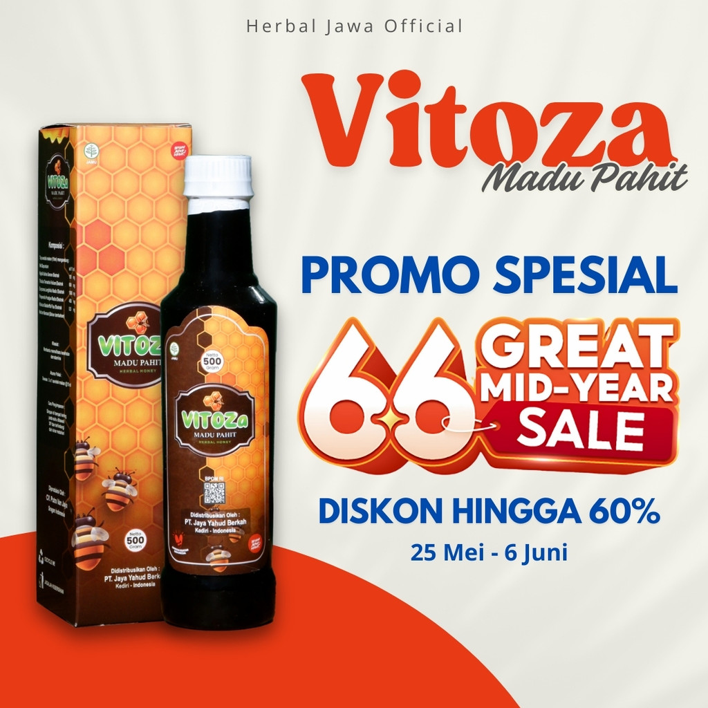 

VITOZA Madu Pahit Herbal 500gr – Obat Asam Urat, Diabetes, Stroke Ringan, Kolesterol, Kebas Kesemutan | BPOM & Halal
