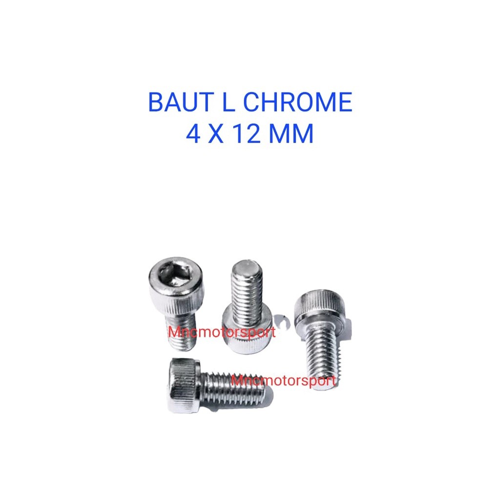 BAUT L 4 X 12 CHROME BAUT TUTUP MINYAK REM ATAS