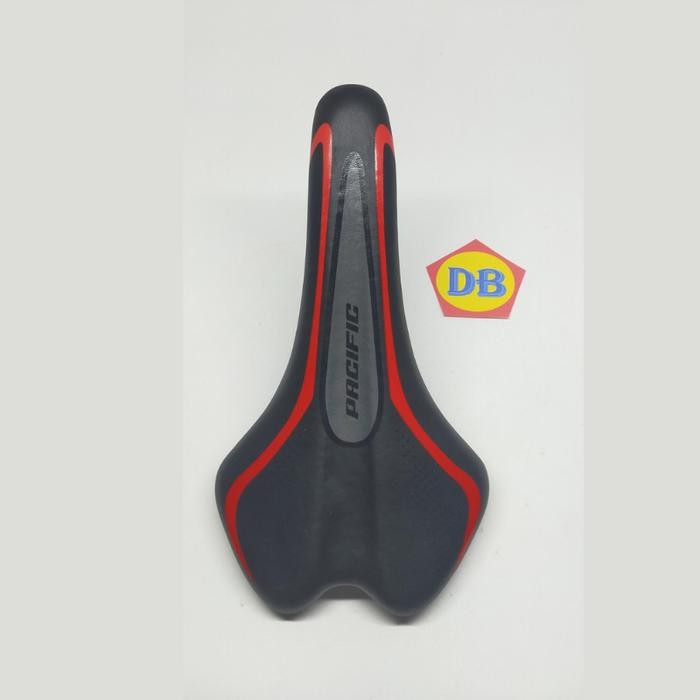 NAN Sadel pacific semi gel hitam sepeda MTB BMX federal lipat fixie - Merah